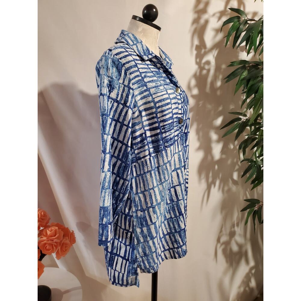 Habitat Clothes to Live in Asymmetrical Shell Button Top Size S Coastal Linen - Picture 4 of 9
